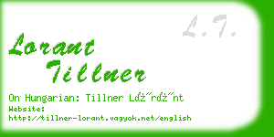 lorant tillner business card